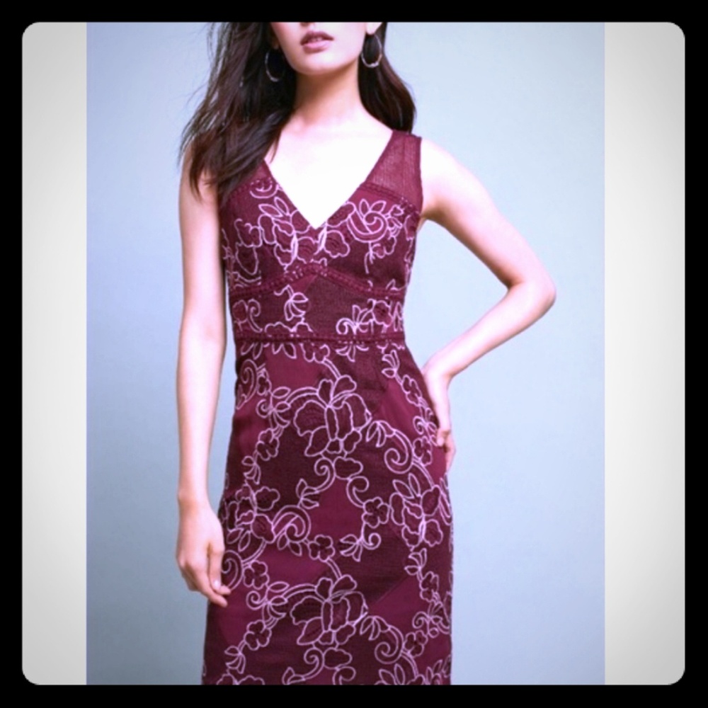 Anthropologie  burgundy dress size 8